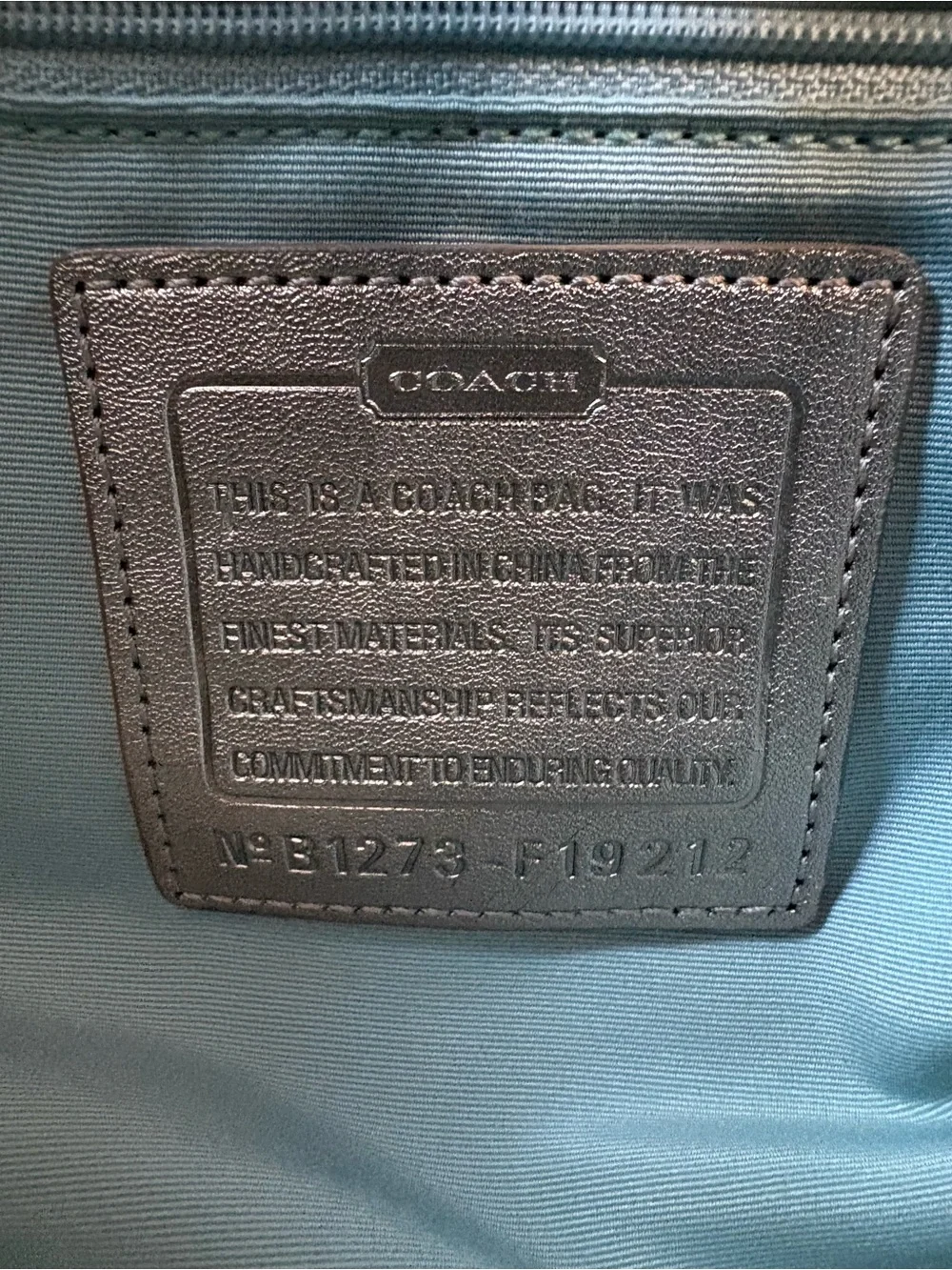 Coach RARE Vintage Starfish Beach Tote Bag Canvas Silver Metallic F19212